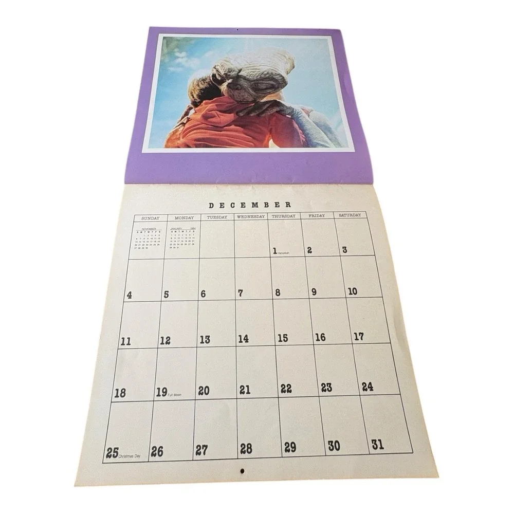 1983 E.T. The Extra-Terrestrial Calendar Vintage Movie‎ Collectible